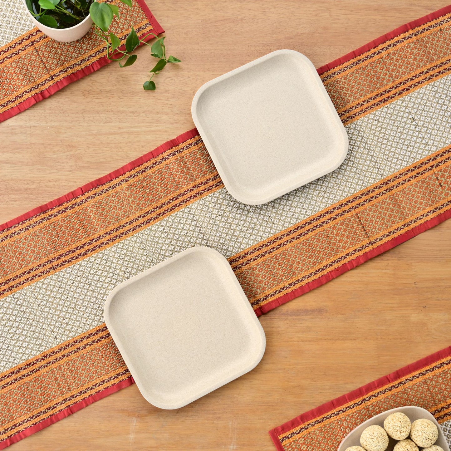 Rice Husk Snack Plates (Set of 4)