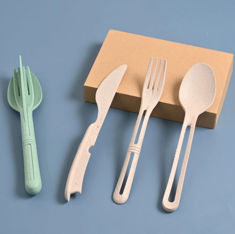 Earth Friendly Cutlery Set for Dining Table | Spoons and Forks Set Made with Rice Husk | Including Fork, Spoon & Knife | Dishwasher Safe Kitchen Set