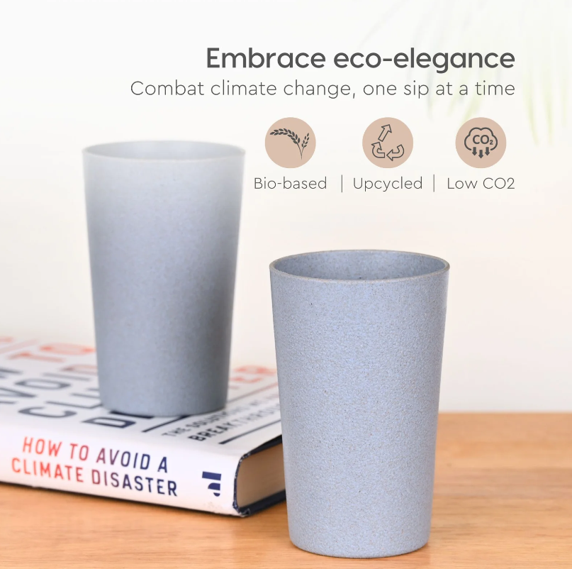 Frosted Tumbler 250 | Earth friendly Unbreakable Tumblers Made with Rice Husk & Bamboo Fibers | Microwave Safe Tumblers | for Hot & Cold servings